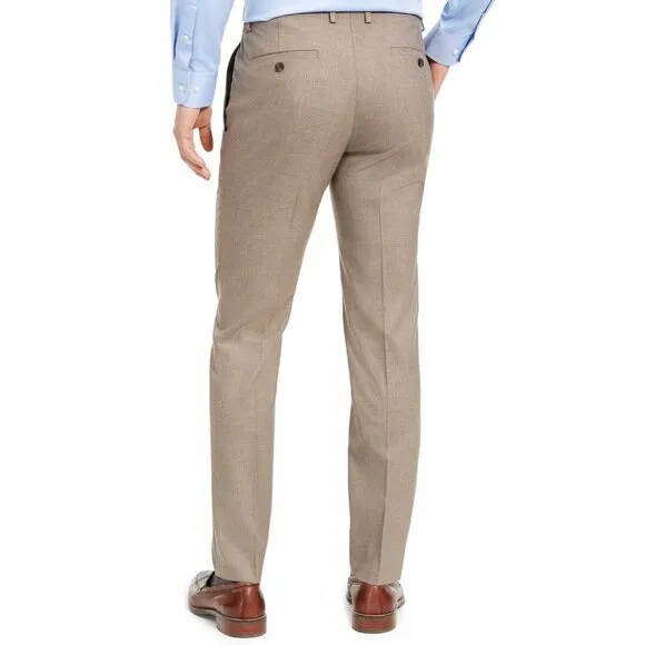 Kenneth Cole Reaction Slim-Fit Stretch Herringbone Dress Pants NEW WITH TAGS
