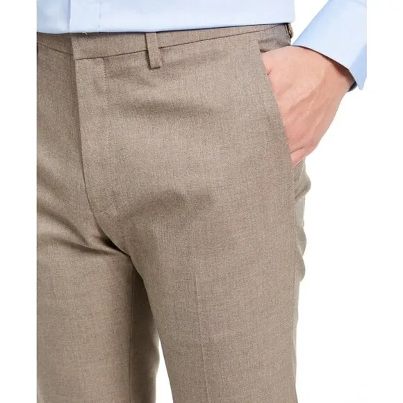 Kenneth Cole Reaction Slim-Fit Stretch Herringbone Dress Pants NEW WITH TAGS