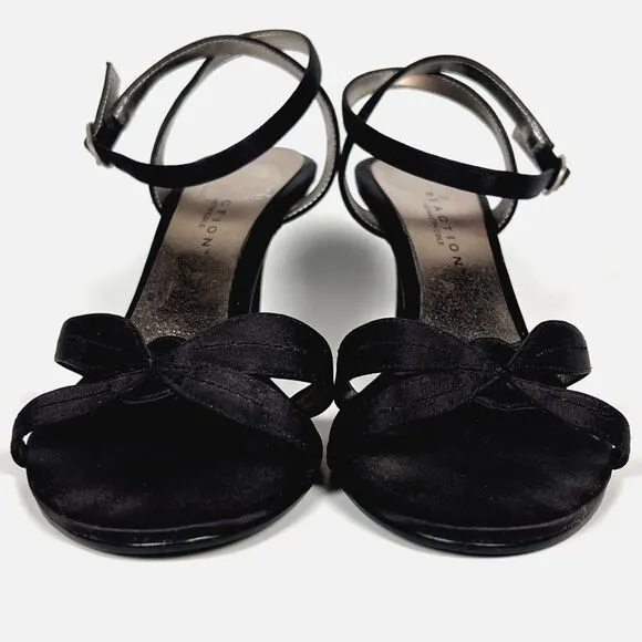 Kenneth Cole Reaction Sz 6 Open Toe Heeled Cross Strap Sandals 50631 Black