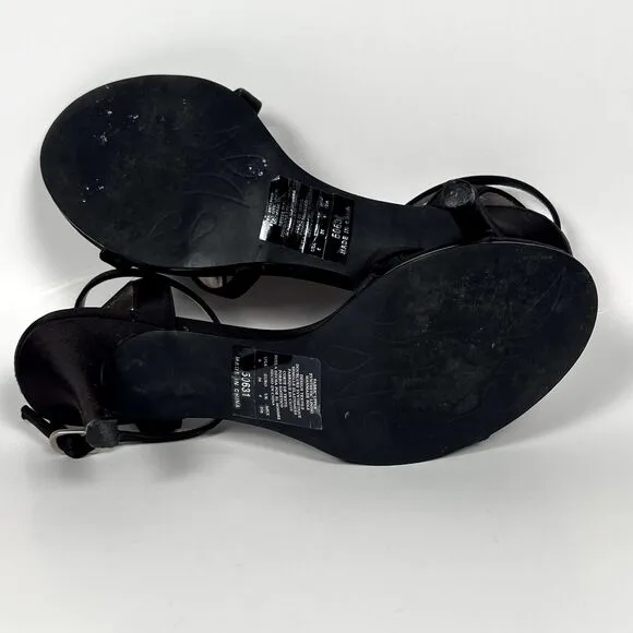 Kenneth Cole Reaction Sz 6 Open Toe Heeled Cross Strap Sandals 50631 Black
