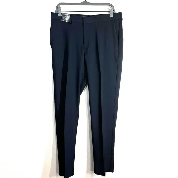 Kenneth Cole Slim Fit Indigo Dress Pants Mens 34 x 32 Flex Waistband Stretch