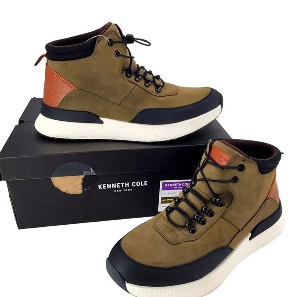 Kenneth Cole Sneakers 10 Life Light High Top Vegan Suede Outdoor Fashion Shoes