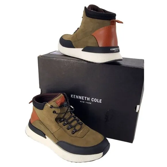 Kenneth Cole Sneakers 10 Life Light High Top Vegan Suede Outdoor Fashion Shoes