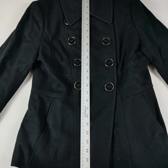 Kenneth Cole Wool Blend Peacoat Woman's‎ 8 Black New York Full Button Jacket