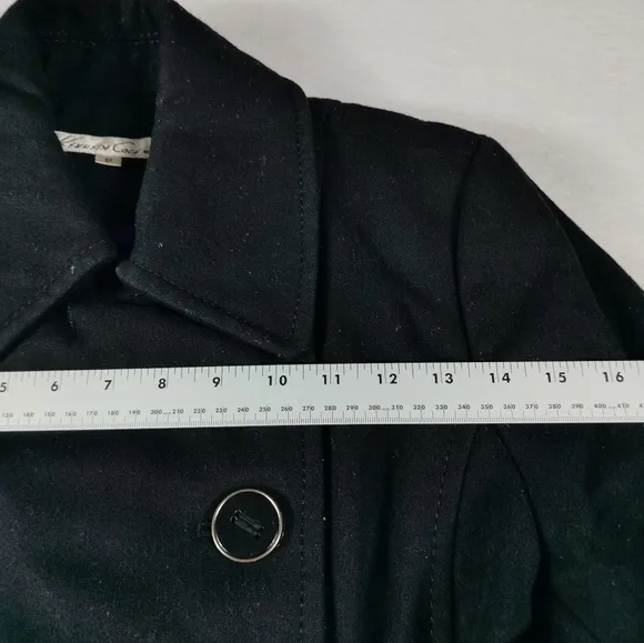Kenneth Cole Wool Blend Peacoat Woman's‎ 8 Black New York Full Button Jacket