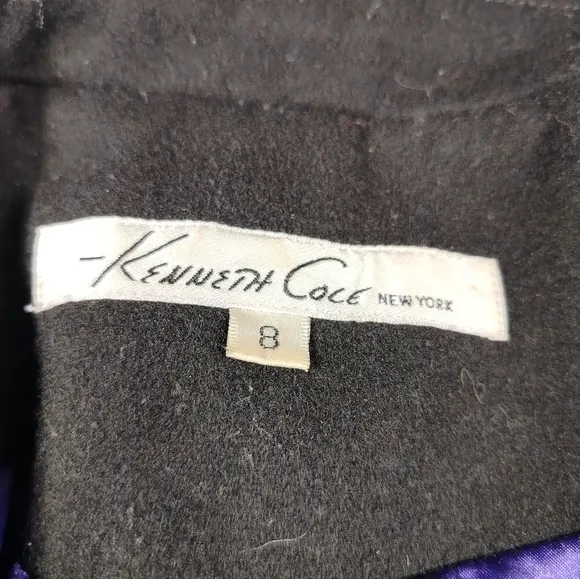 Kenneth Cole Wool Blend Peacoat Woman's‎ 8 Black New York Full Button Jacket