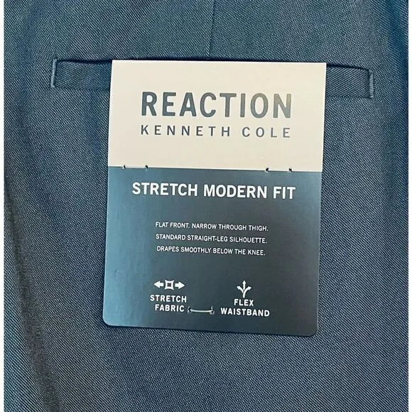 Kenneth Cole REACTION mens Stretch Modern-fit Flat-front dress pants