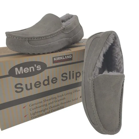 Kirkland Slippers 10 Suede Fur Loafers Ascot Slip-on Indoor Outdoor Casual Shoes