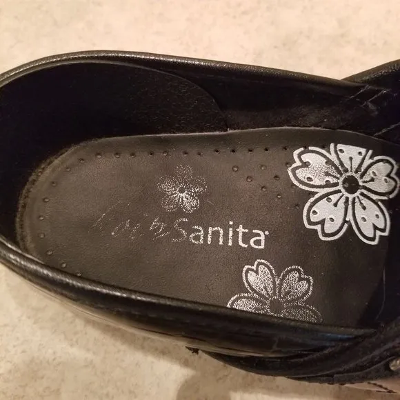 Koi Sanita 41 Black Patent Leather Croc Animal Print Clogs Slip On 10.5 11 Comfo