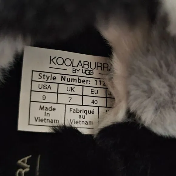Koolaburra by UGG Ya-Baby Women's Platform Slide Slippers Black &amp; Grey NEW