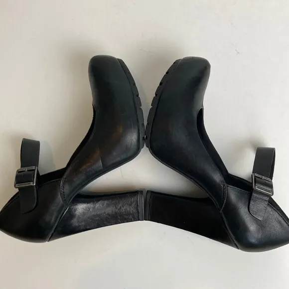 Kork-Ease Black Chunky Heel Mary Jane Shoes Size 6.5 night out elevated basic