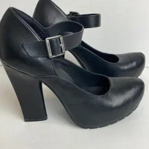 Kork-Ease Black Chunky Heel Mary Jane Shoes Size 6.5 night out elevated basic