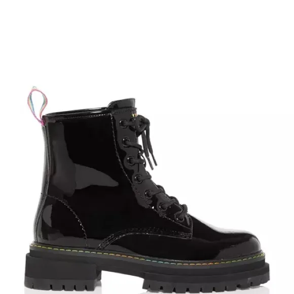 KURT GEIGER LONDONWomen's Birdie Patent Leather‎ BlackCombat Boots