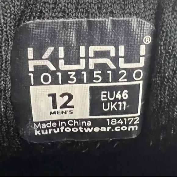 Kuru Men’s Quantum Comfort Athletic Shoes Sz 12 Black Orthopedic Sneaker GUC