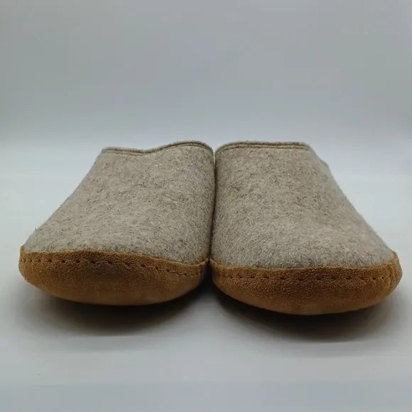 Kyrgies Wool Slides Indoor Slippers Men's Size 44 US 11-11.5 Oatmeal