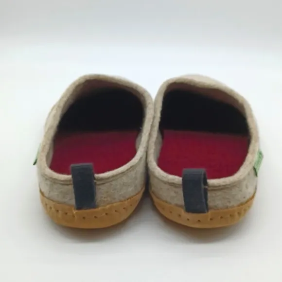 Kyrgies Wool Slides Indoor Slippers Men's Size 44 US 11-11.5 Oatmeal