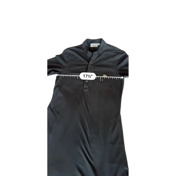 Lacoste Dress Polo Slim Fit Black SZ FR 3 US S Long Sleeve Button Up Tennis