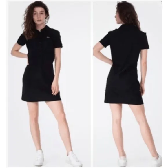 Lacoste Polo Shirt Dress Black