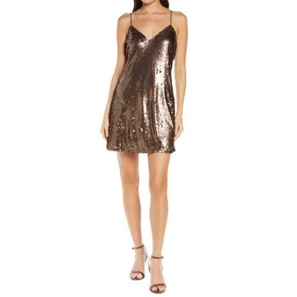 L'Agence Elora Green Sequin Mini Dress NWT size 2