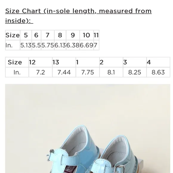 L'Amour Baby Blue Patent Leather Mary Jane’s toddler sz: 7