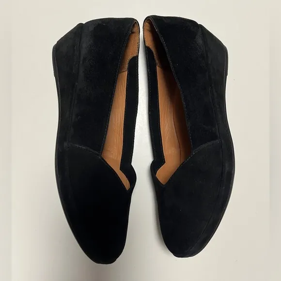 L'Amour Des Pieds Women’s Bracey Black Suede Orthopedic Wedge Shoes Sz 6.5 M