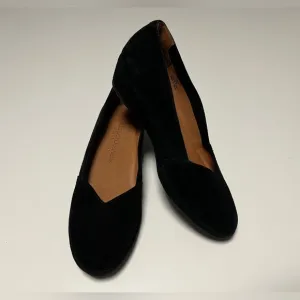 L'Amour Des Pieds Women’s Bracey Black Suede Orthopedic Wedge Shoes Sz 6.5 M