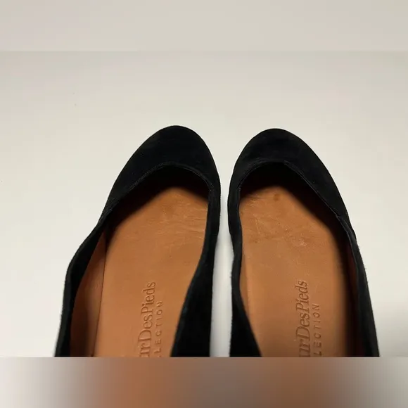 L'Amour Des Pieds Women’s Bracey Black Suede Orthopedic Wedge Shoes Sz 6.5 M
