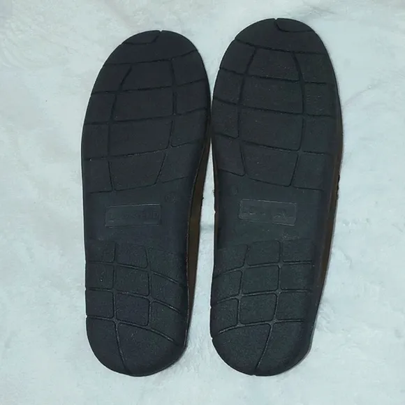 Lands' End Men's Suede Leather Moccasin Slippers Size 10