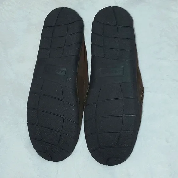 Lands' End Men's Suede Leather Moccasin Slippers Size 10