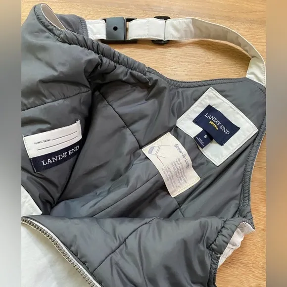 Lands’ End/ Squall Fleece lined Waterproof Jacket and snow bib set, Girls 6/7