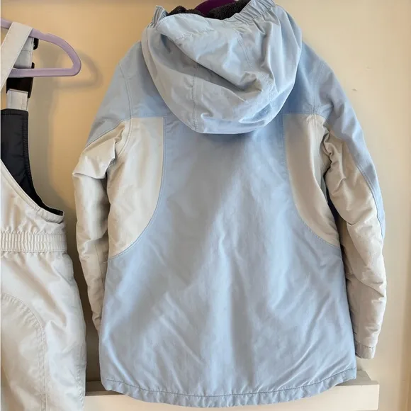 Lands’ End/ Squall Fleece lined Waterproof Jacket and snow bib set, Girls 6/7