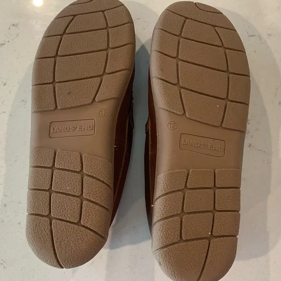 Lands’End Blake Shelton Men’s Plaid Leather Slippers size 12 Excellent Condition