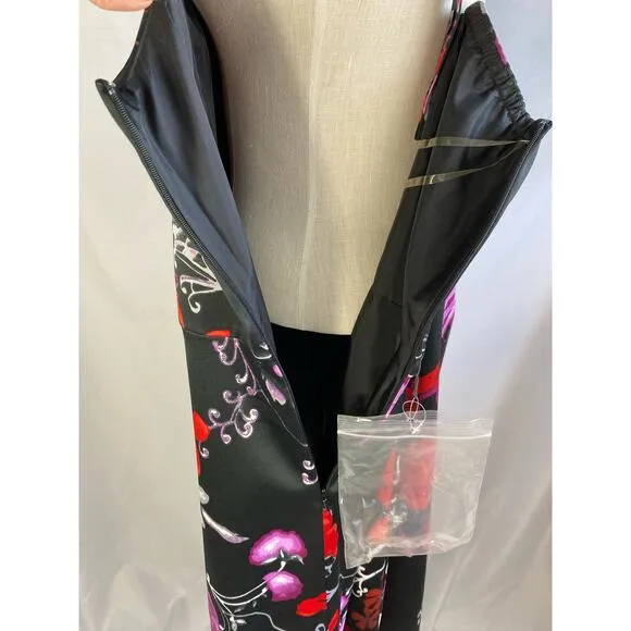 Lane Bryant Y2K Babydoll Dress Size 26 Black Red Pink Dark Floral Whimsigoth NWT