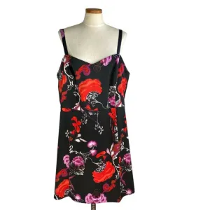 Lane Bryant Y2K Babydoll Dress Size 26 Black Red Pink Dark Floral Whimsigoth NWT