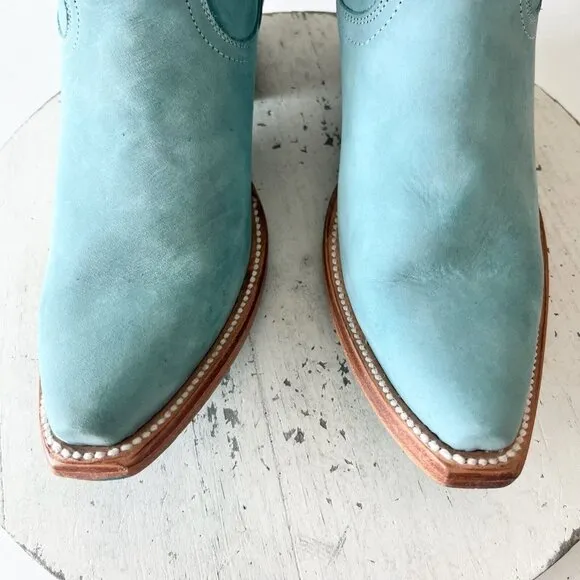 Lane EMMA JANE Womens Cowboy Boots 7.5 Western Light Blue Cowgirl Mid Calf Tall