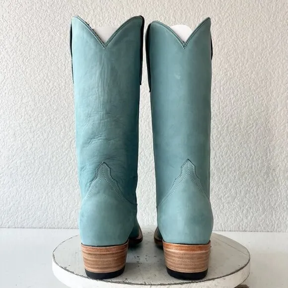 Lane EMMA JANE Womens Cowboy Boots 7.5 Western Light Blue Cowgirl Mid Calf Tall