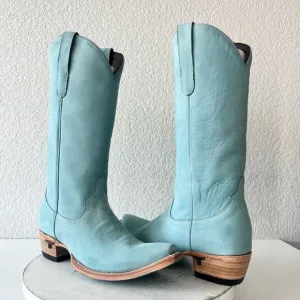 Lane EMMA JANE Womens Cowboy Boots 7.5 Western Light Blue Cowgirl Mid Calf Tall