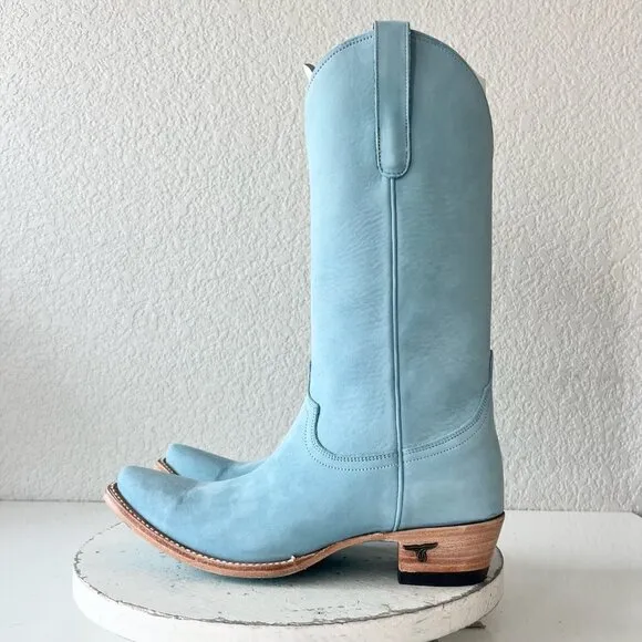 Lane EMMA JANE Womens Cowboy Boots 8.5 Western Light Blue Cowgirl Mid Calf Tall