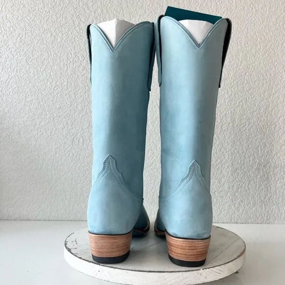 Lane EMMA JANE Womens Cowboy Boots 8.5 Western Light Blue Cowgirl Mid Calf Tall