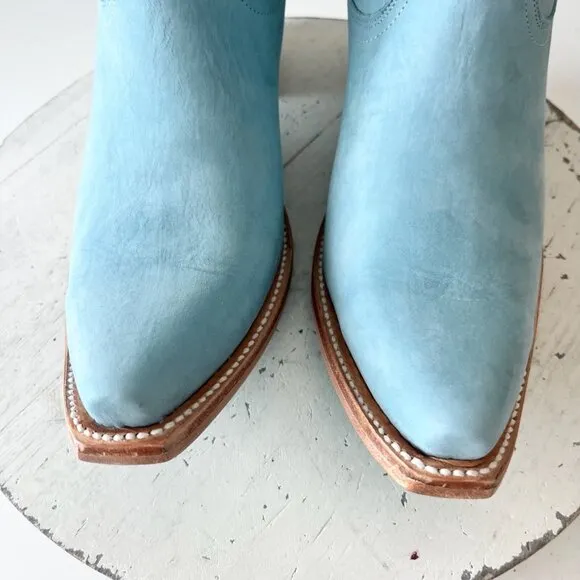 Lane EMMA JANE Womens Cowboy Boots 8.5 Western Light Blue Cowgirl Mid Calf Tall