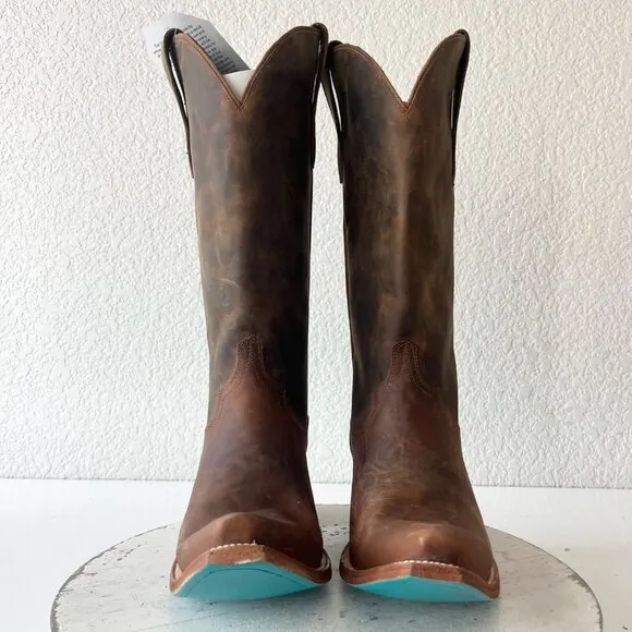 Lane EMMA JANE Womens Cowboy Boots 9.5 Brown Leather Western Cowgirl Mid Calf
