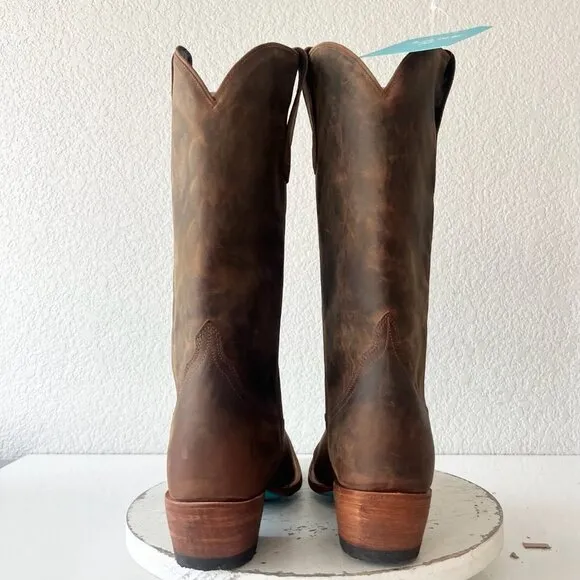 Lane EMMA JANE Womens Cowboy Boots 9.5 Brown Leather Western Cowgirl Mid Calf