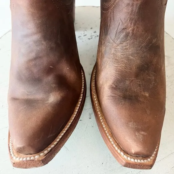 Lane EMMA JANE Womens Cowboy Boots 9.5 Brown Leather Western Cowgirl Mid Calf