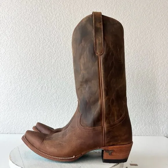 Lane EMMA JANE Womens Cowboy Boots 9.5 Brown Leather Western Cowgirl Mid Calf