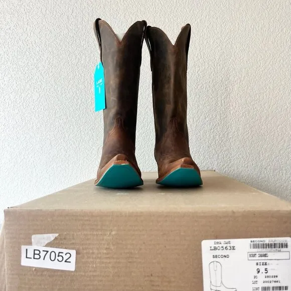 Lane EMMA JANE Womens Cowboy Boots 9.5 Brown Leather Western Cowgirl Mid Calf