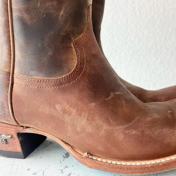 Lane EMMA JANE Womens Cowboy Boots 9.5 Brown Leather Western Cowgirl Mid Calf