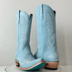 Lane LEXINGTON Womens Cowboy Boots 8 Powder Blue Western Cowgirl Mid Calf Tall