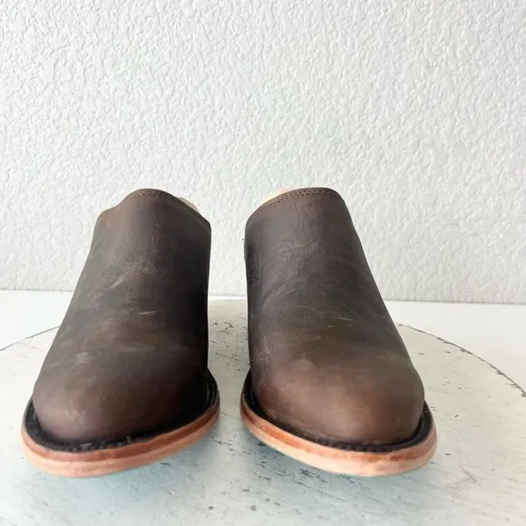 Lane Plain Jane Mule Womens 6.5 Brown Leather Cowboy Boots Short Western Cowgirl