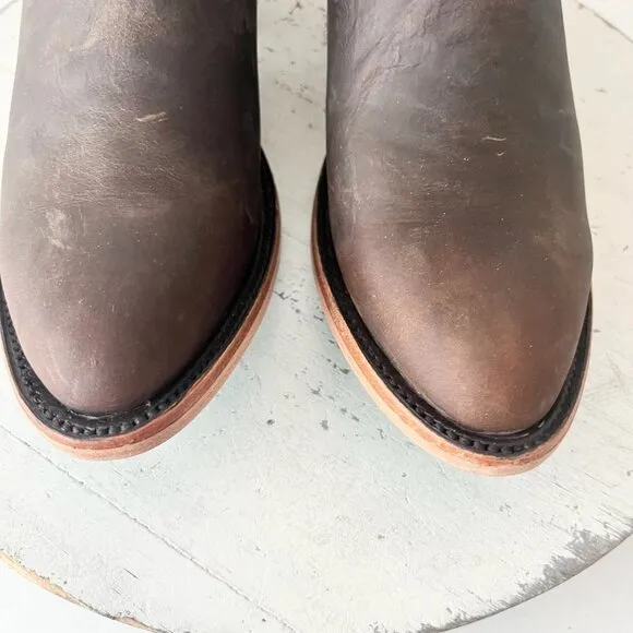 Lane Plain Jane Mule Womens 6.5 Brown Leather Cowboy Boots Short Western Cowgirl