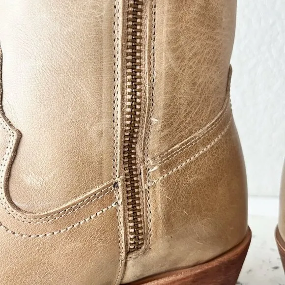 Lane PLAIN JANE Womens Cowboy Boots 7 Butterscotch Western Cowgirl Mid Calf Tall
